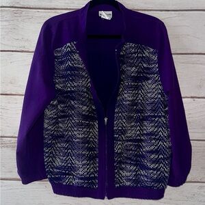 BonWorth Purple Zip-Up Jacket Size SP (Small Petite) Lightweight Vintage